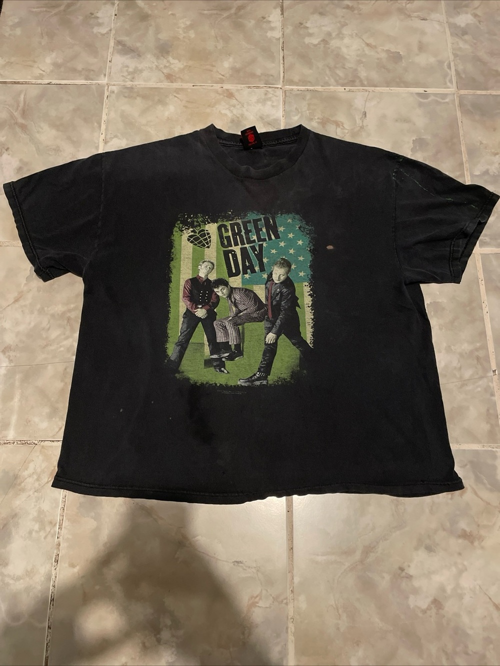 Y2K Green Day American Idiot Tour T-Shirt Men’s SZ L Black 2000s Music Band